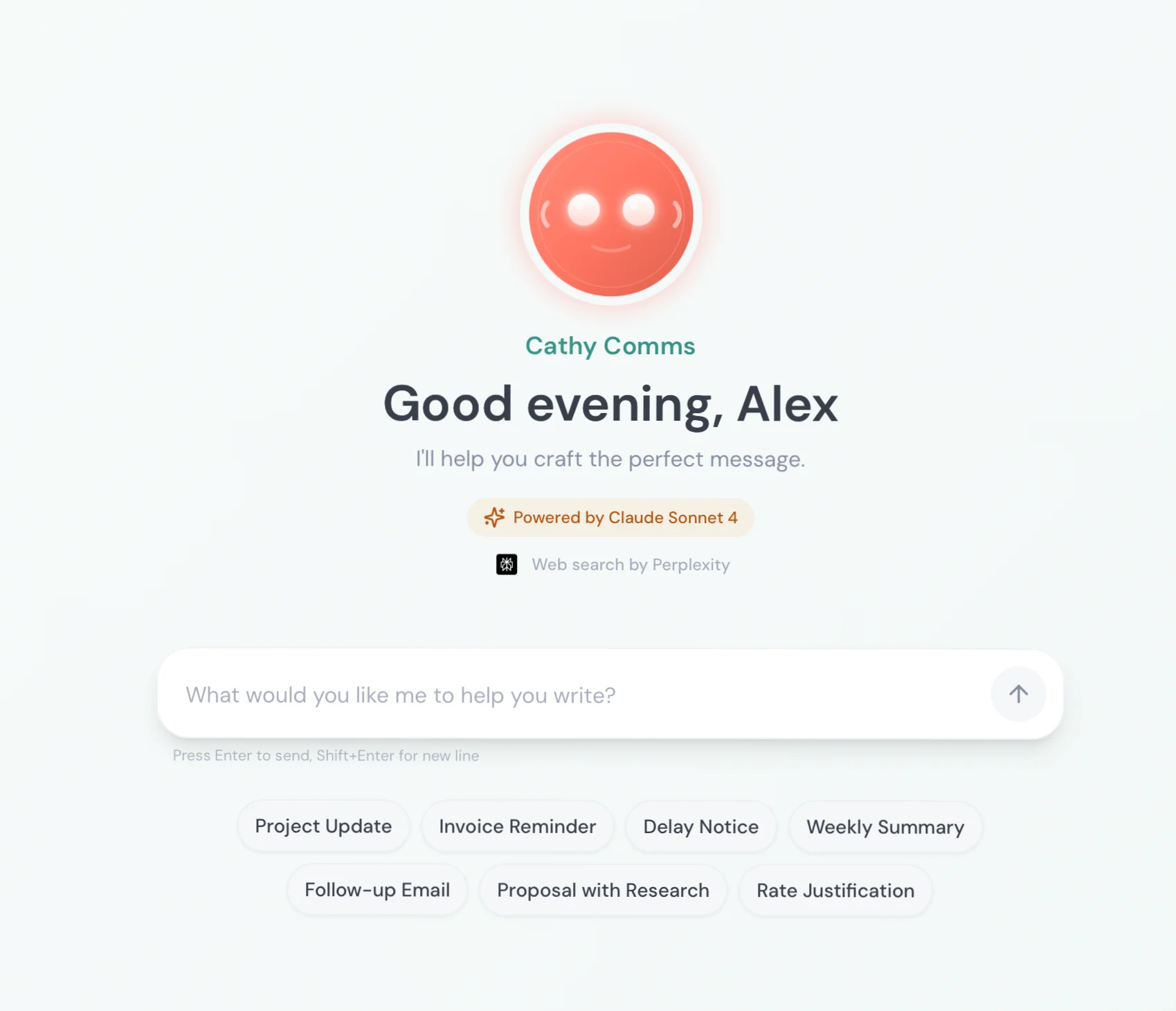 LancerOS Cathy Comms — AI agent interface for freelance developers